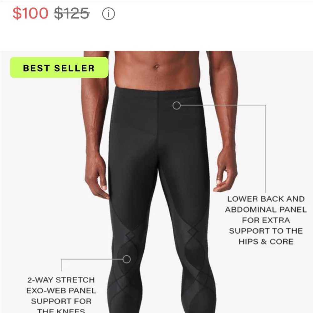 CW-X Men's Black Tights - Performance Support